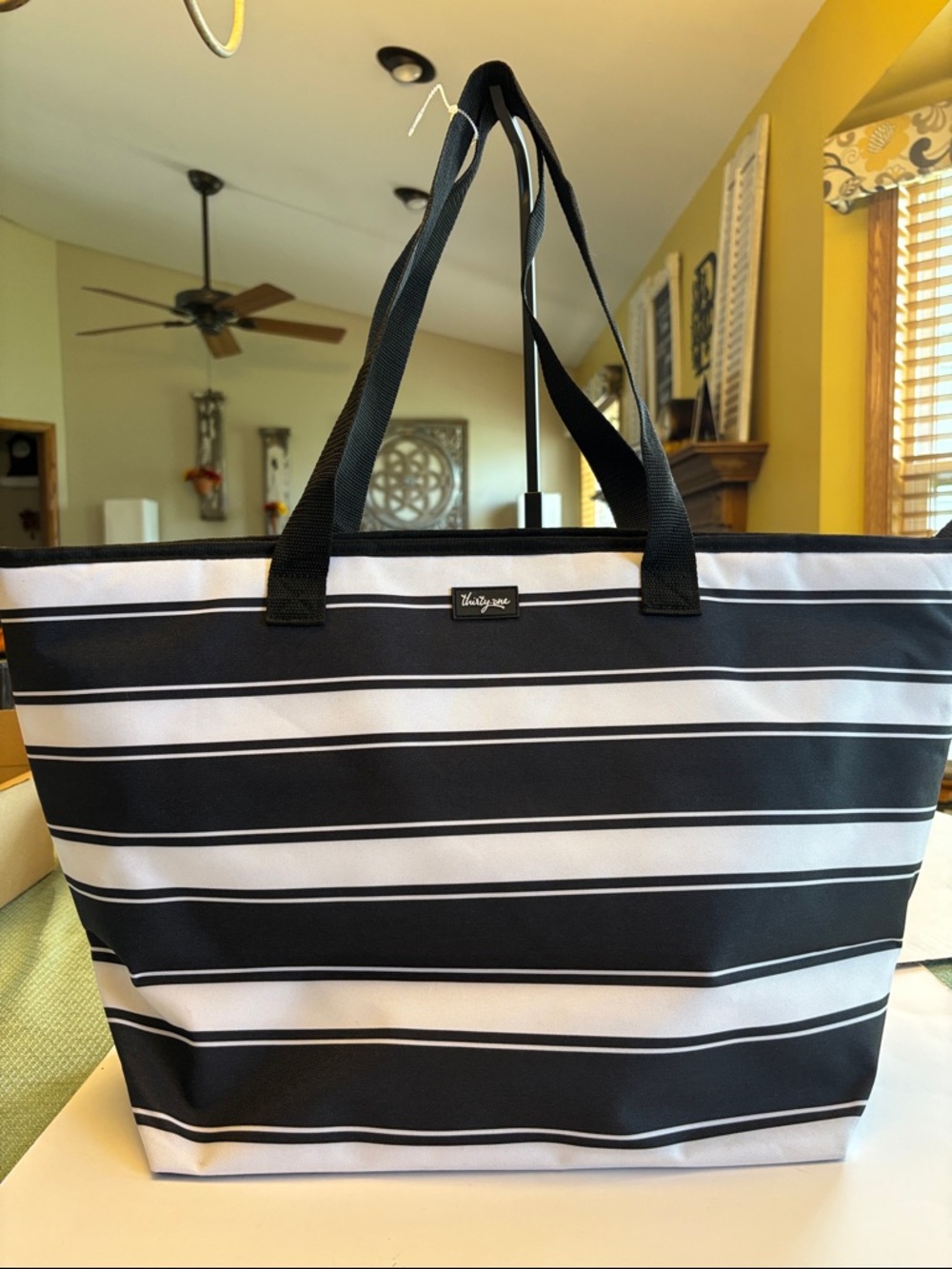 thirty-one Insulated Striped Canvas Tote NWOT